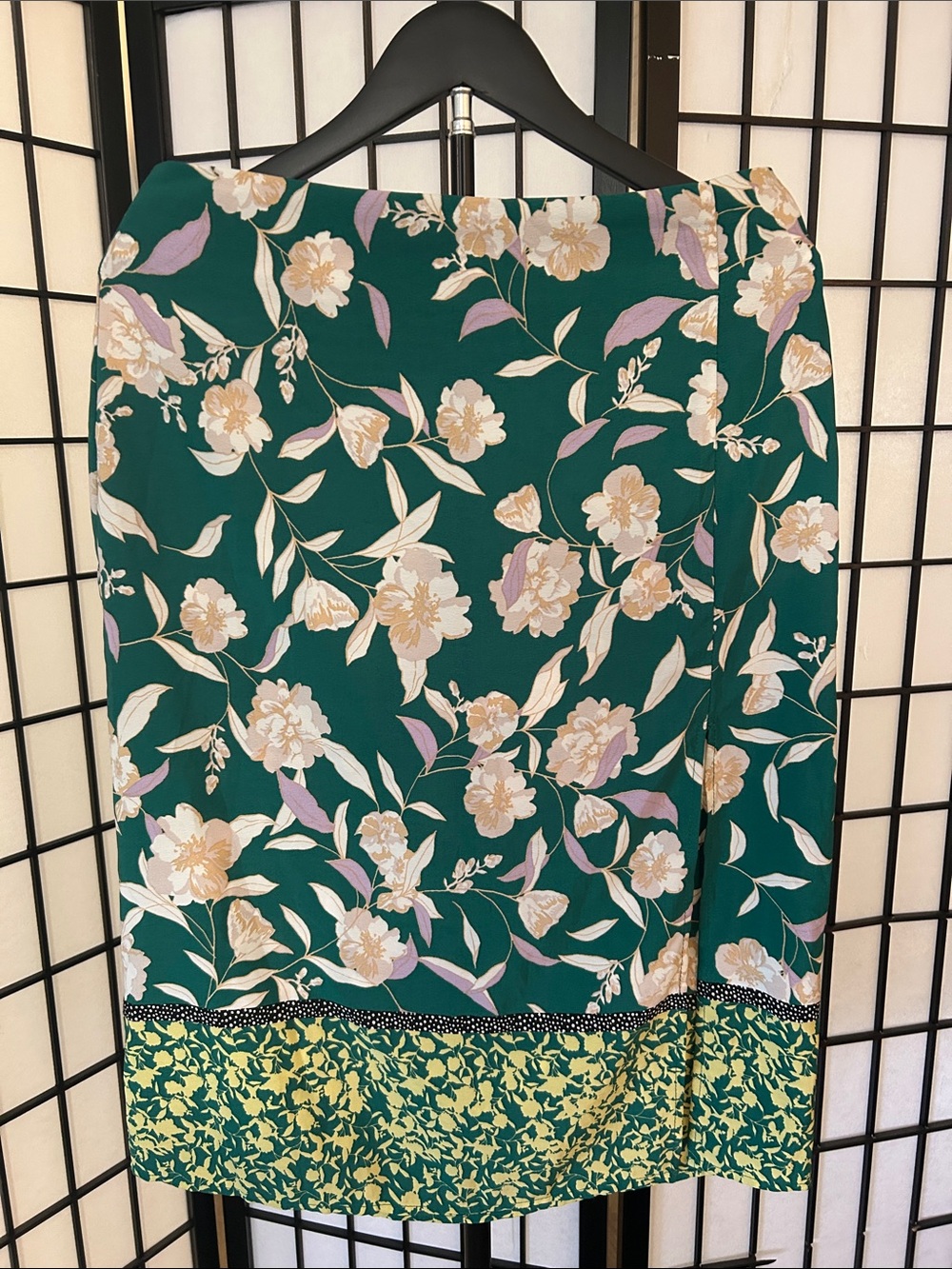 Floral Green A-Line Skirt